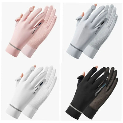 Women's Ice Silk Sun Protection Gloves | Anti-UV Driving & Running Gloves | RUNGEAR