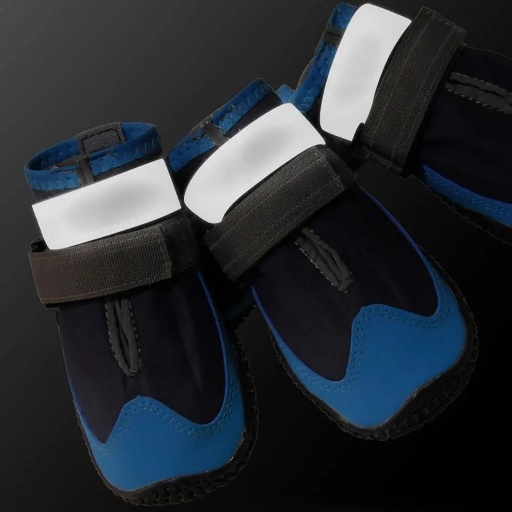 Dog Boots Accessories: 4 Pc Waterproof, Breathable, Anti-Slip, Comfortable Dog Boots With Adjustable Strap / Rungear