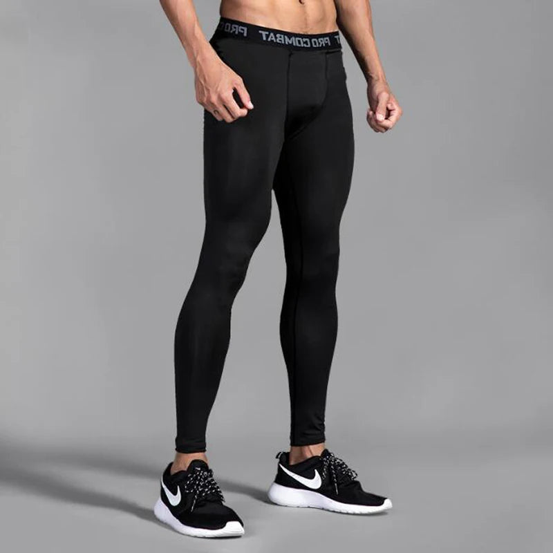 Men's Compression Apparel: Cool Dry, Sports Athletic Compression Workout Running Leggings / Rungear