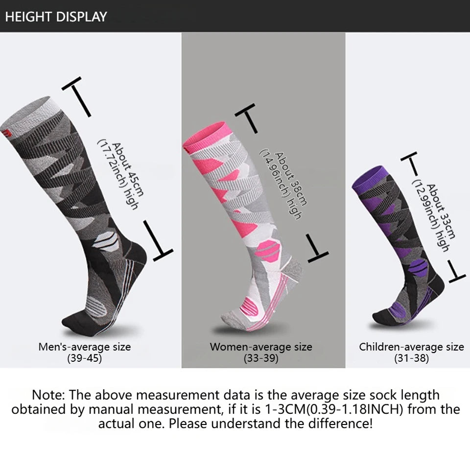 Sock Gear Accessories: GTUBIKE 1 PR Winter Warm, Anti-Slip, Moisture-Wicking, Thickened Compression Thermal Socks / Rungear