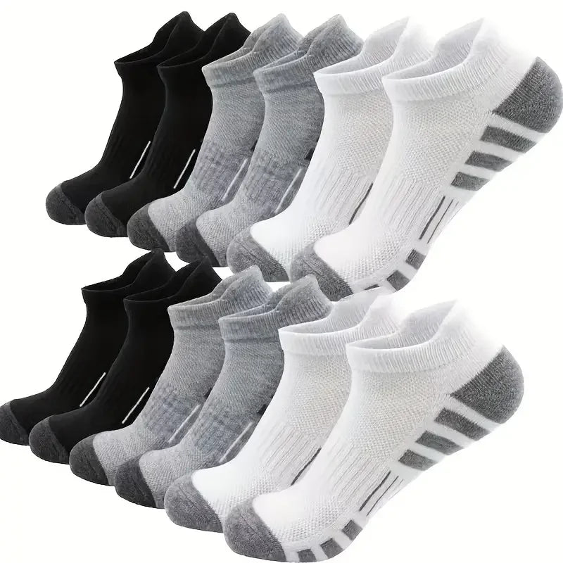 Moisture-Wicking Accessories: 6/12 PR Comfortable, Cushioned Running Socks - Lightweight, Moisture-Wicking, Breathable, Low Cut, Non-Slip Tab / Rungear