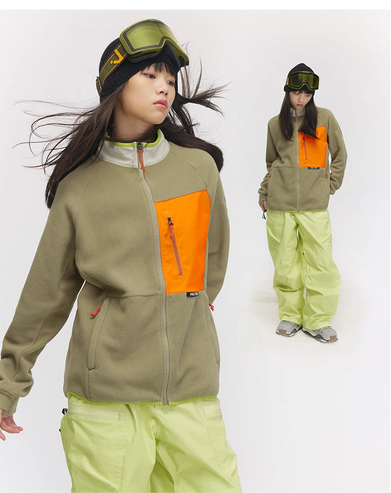 Unisex Winter Jackets: VECTOR Unisex Fleece, Contrast Sleeve, Warm Winter Sweatshirt Jacket / Rungear