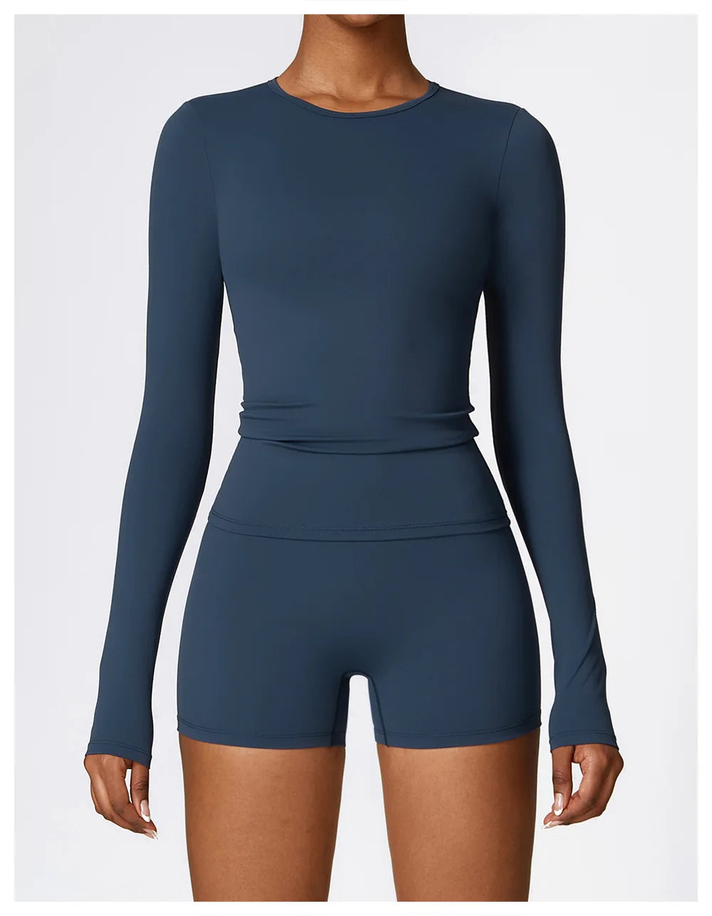 Women's Quick Dry Apparel: Breathable, Long Sleeved, Round Neck, Crop Top Workout Running, Hiking Set /  Rungear