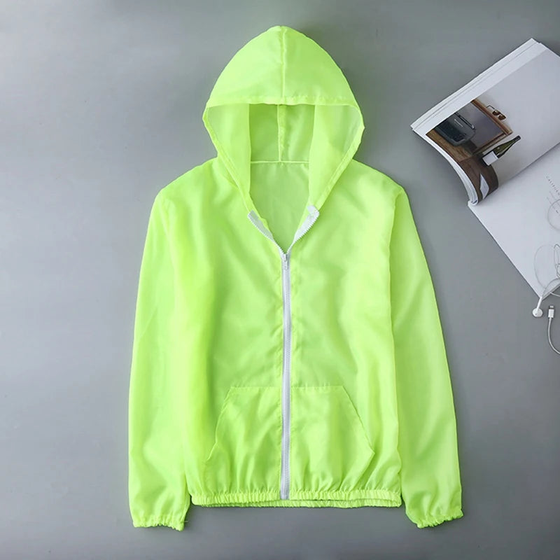 Women's Lightweight Jackets: Summer, Thin, Long Sleeved, Hooded Sun Protection Windbreaker Jackets for Outdoor Sports / Rungear