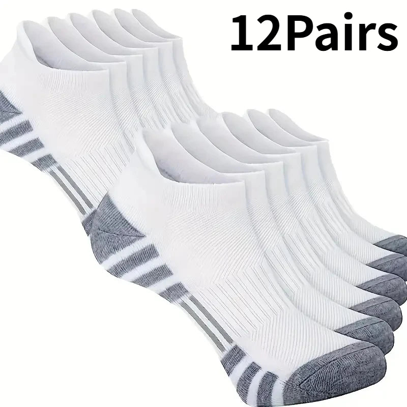Moisture-Wicking Accessories: 6/12 PR Comfortable, Cushioned Running Socks - Lightweight, Moisture-Wicking, Breathable, Low Cut, Non-Slip Tab / Rungear