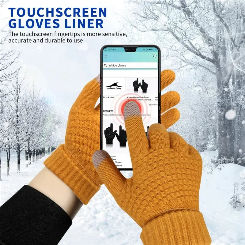 Safety Gear Accessories: WRELS Unisex, Classic Knit, Full Finger Stretch, Warm Winter Touch Screen Gloves for Running, Hiking, Outdoor Sports / Rungear