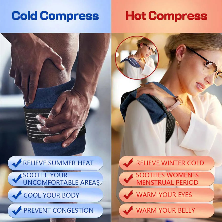 Recovery Gear Accessories: Reusable, Microwaveable Hot Cold Therapy Pack Gel Pad for Emergency Pain Relief / Rungear