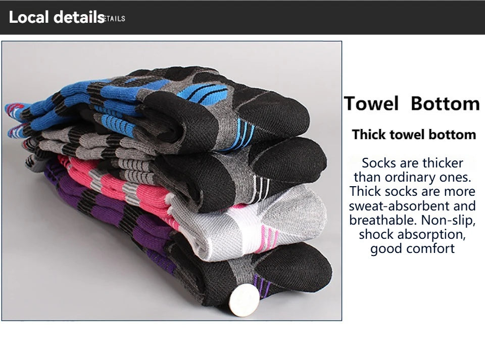Sock Gear Accessories: GTUBIKE 1 PR Winter Warm, Anti-Slip, Moisture-Wicking, Thickened Compression Thermal Socks / Rungear