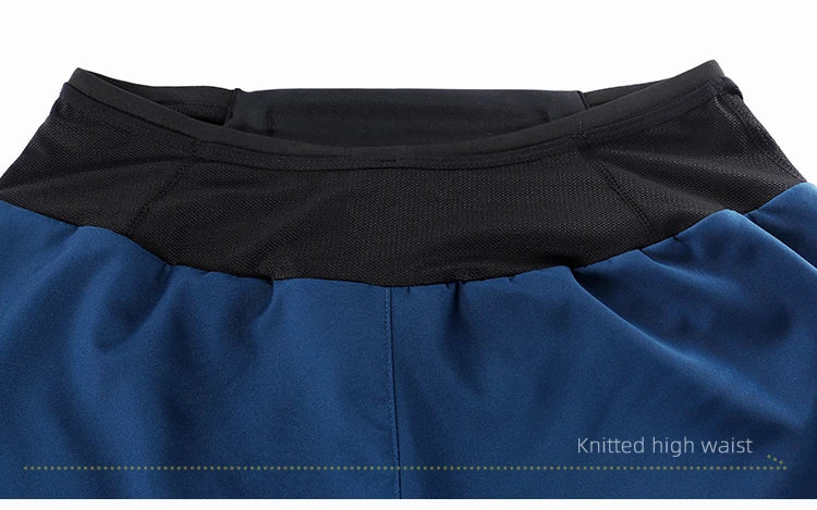 Men's 2 in 1 High Waist Training Gym Fitness Workout Sports Shorts Pants Double Layer B233