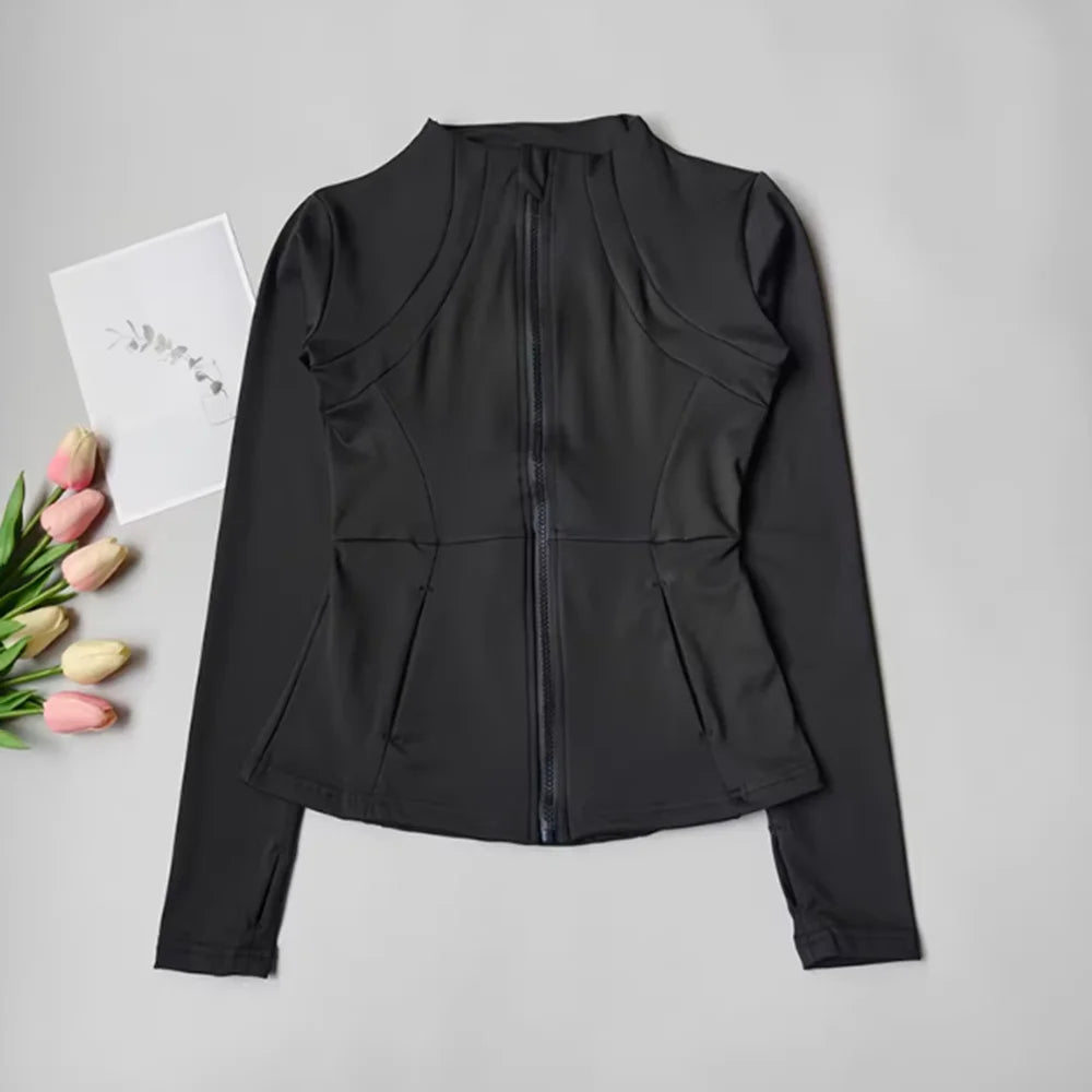 Women's Running Apparel: Breathable, Quick Dry, Slim Fit, Long Sleeved Workout Jacket Top / Rungear