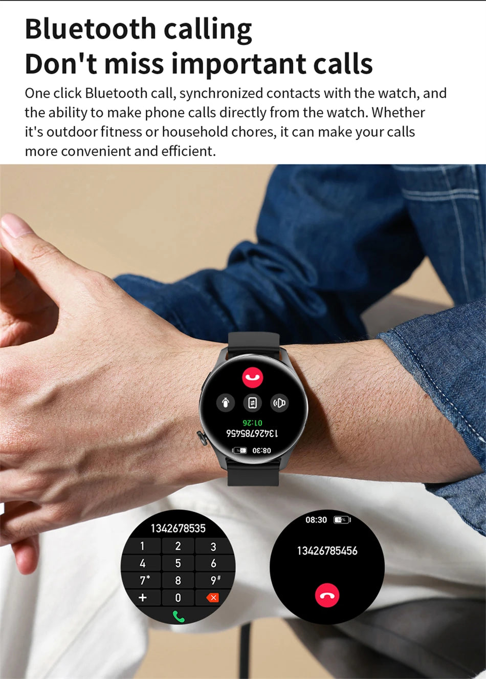 Tech Accessories Gear: 2026 New Smart Watch For Men HD AMOLED Screen, GPS, Motion Heart Rate, Bluetooth, Calls / Rungear