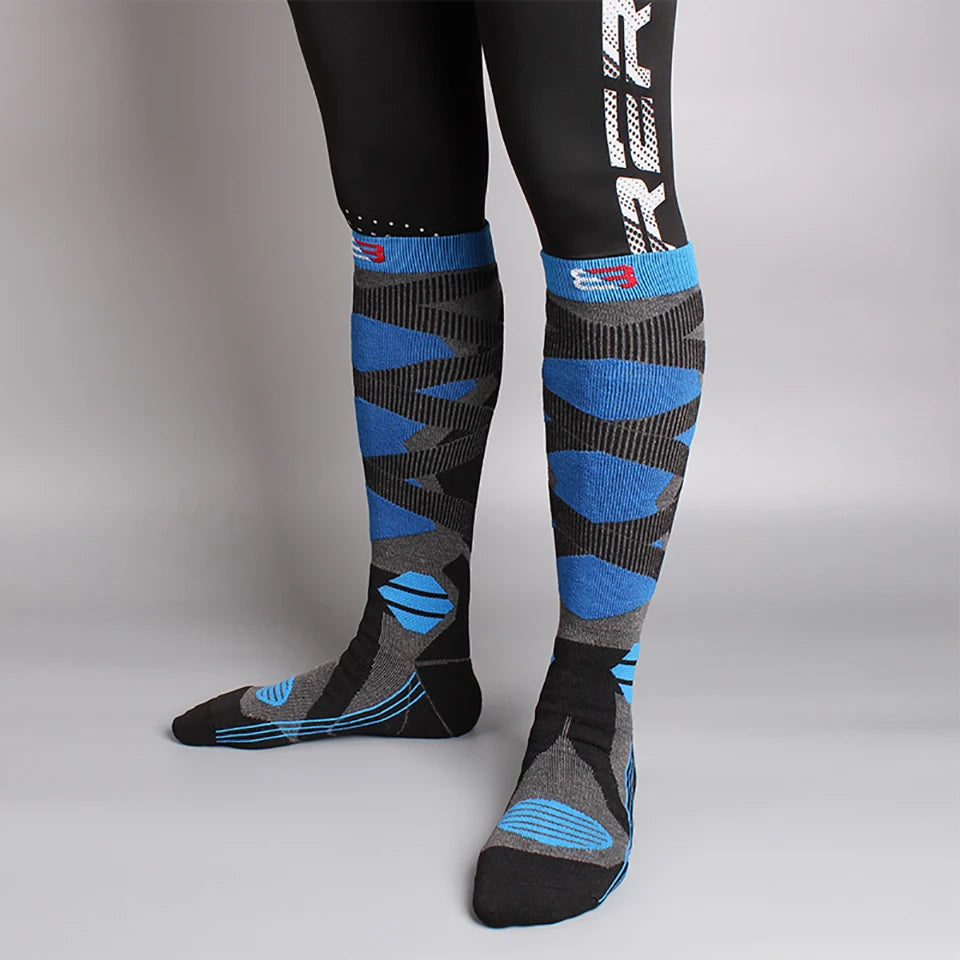 Sock Gear Accessories: GTUBIKE 1 PR Winter Warm, Anti-Slip, Moisture-Wicking, Thickened Compression Thermal Socks / Rungear