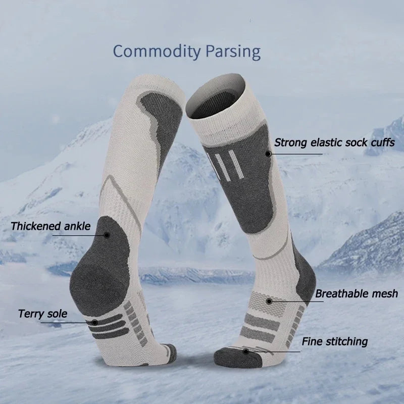 Running Compression Socks: 1 PR Unisex, Winter Merino Wool, Thermal Long Compression Socks for Running, Hiking / Rungear
