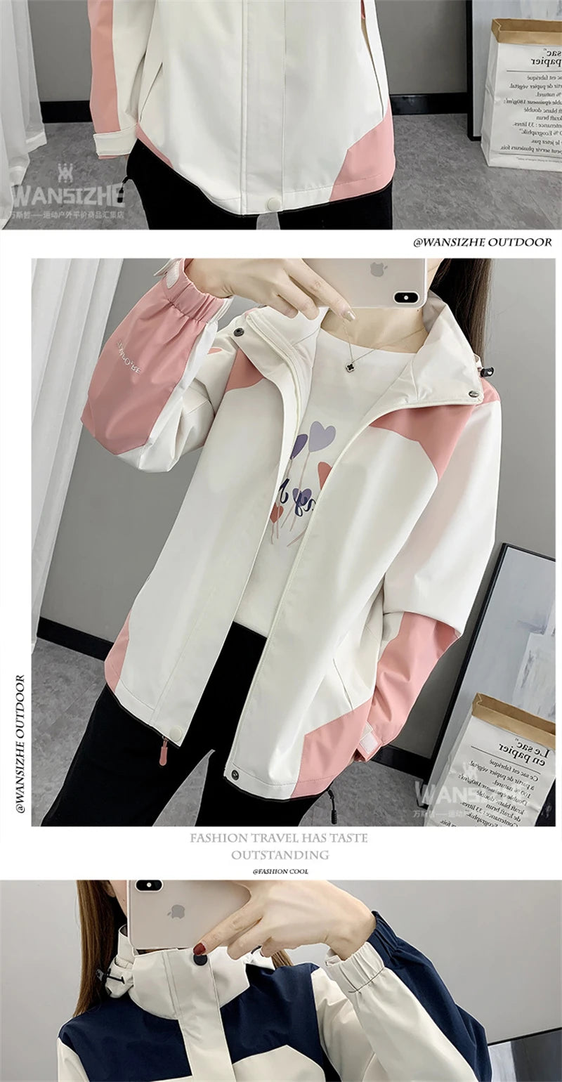 Women's Jacket Apparel: Waterproof, Windproof, Single-layer, Long Sleeved Hooded Jacket with Zipper / Rungear