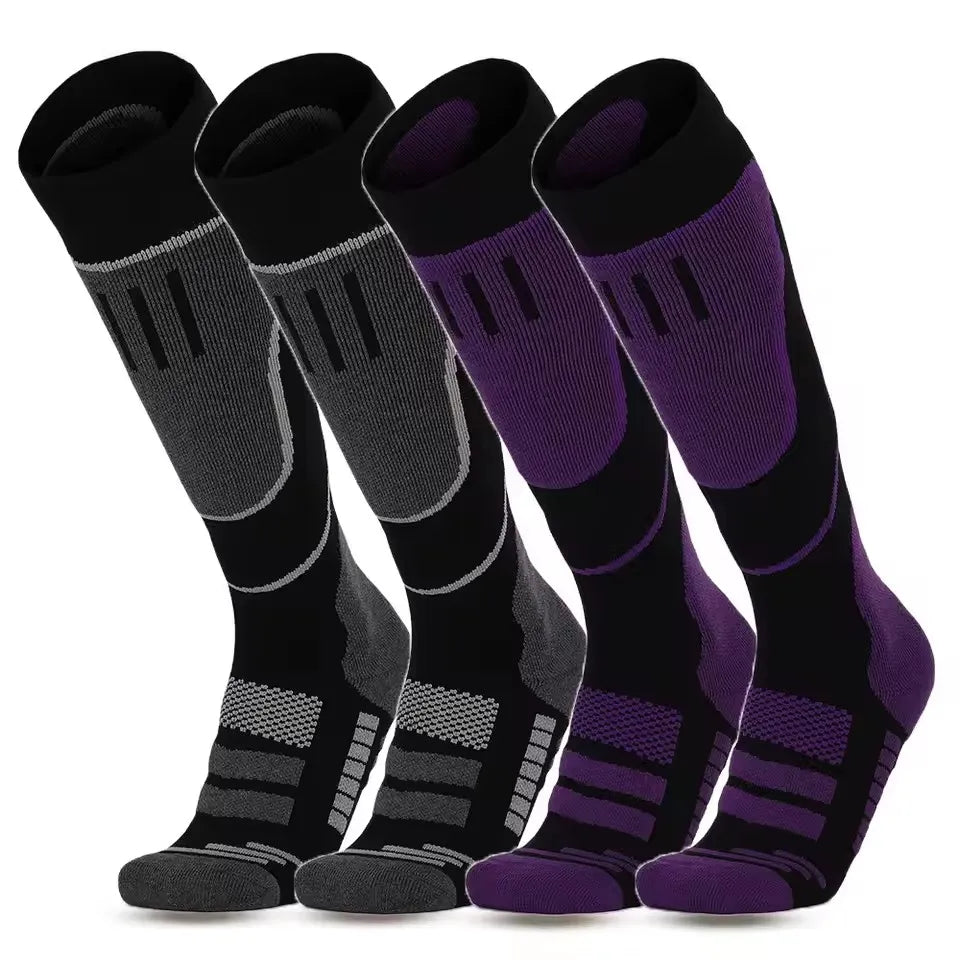 Running Compression Socks: 1 PR Unisex, Winter Merino Wool, Thermal Long Compression Socks for Running, Hiking / Rungear
