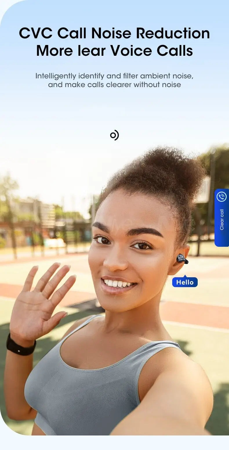 Running Tech Gear: Bluetooth, Wireless, Bone Conduction Cuff Earbuds TWS Sound For Sports Running / Rungear