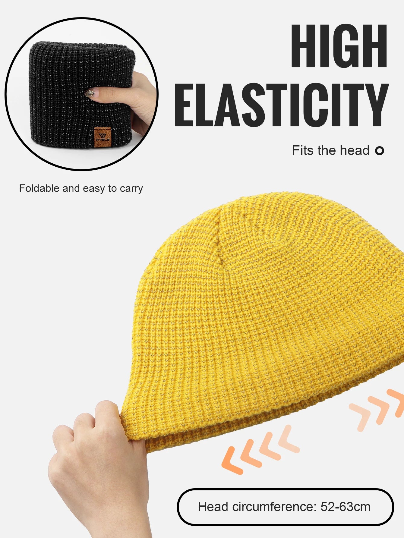 Winter Hat Apparel: WRELS Unisex, Reflective, Windproof, Winter Knitted Ear Protection Beanie / Rungear