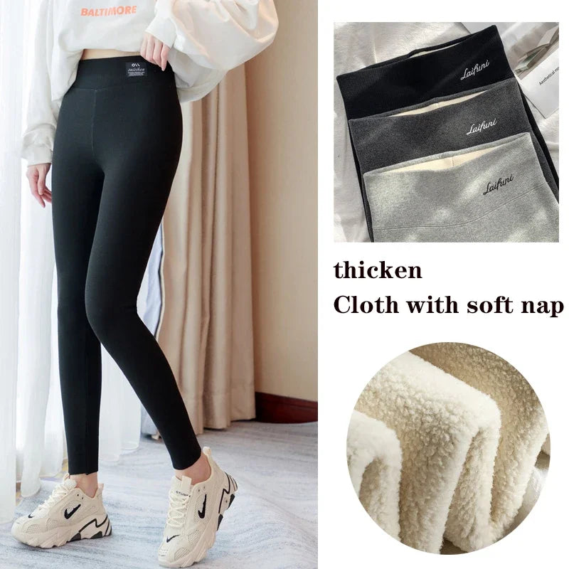 Women's Thermal Apparel: Winter Warm, Casual High Waisted Thermal Pants, Thick Leggings For Fitness / Rungear