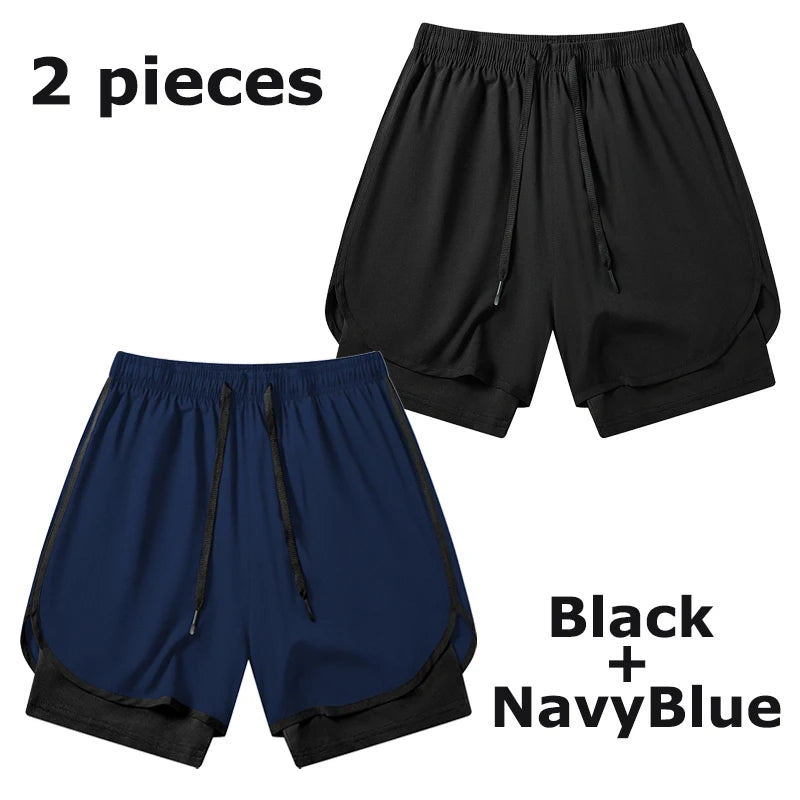 Men's Quick-Dry Apparel: Quick Dry, Stretchy 2 in 1 Running Workout Performance Activewear Shorts with Phone Pocket, Towel Loop / Rungear