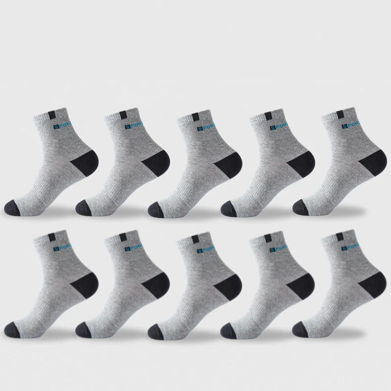 Men's Socks Accessories: Breathable, High-Elastic, Middle Tube Towel Cotton Socks for Running, Hiking / Rungear