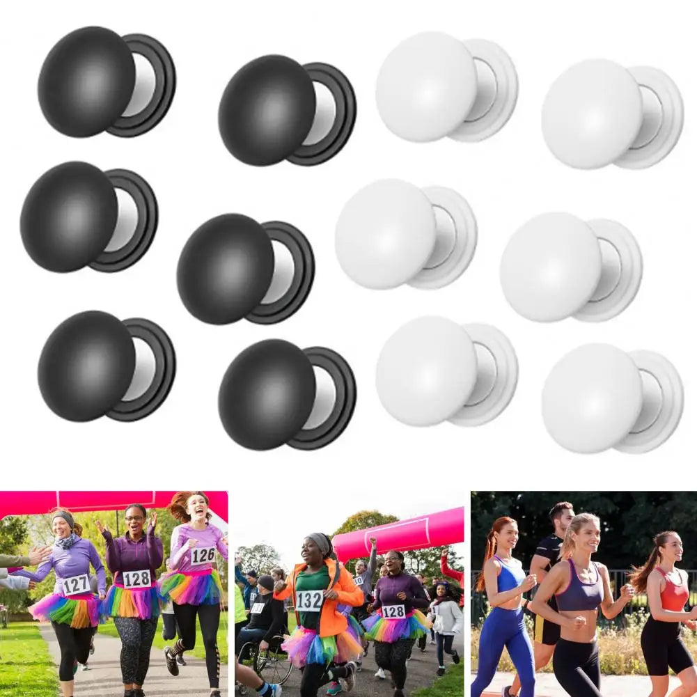 8Pcs Lightweight Magnetic Cloth Buckle Race Bib Holders Race Number Belt with Fix Clips