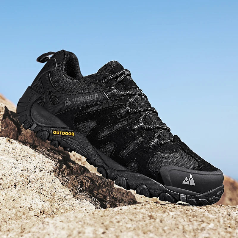 Hiking Shoe Gear: HIKEUP Men's Suede Leather, Wear-Resistant Hiking, Walking, Hunting Outdoor Shoes / Rungear