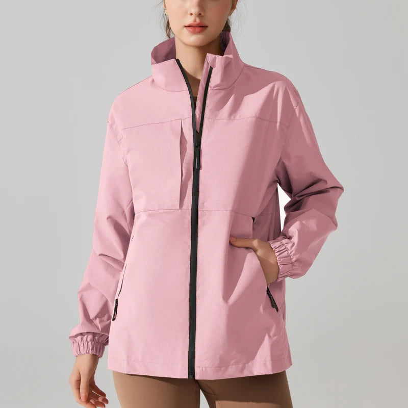 Women's Winter Apparel: Lightweight, Waterproof, Stand Collar, Windbreaker Jacket / Rungear