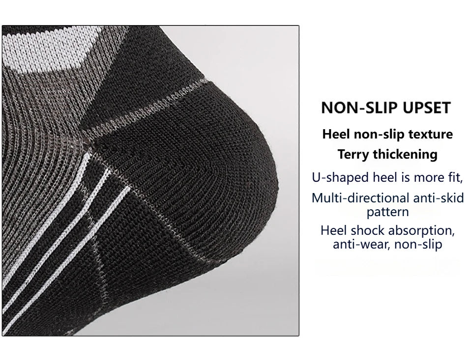 Sock Gear Accessories: GTUBIKE 1 PR Winter Warm, Anti-Slip, Moisture-Wicking, Thickened Compression Thermal Socks / Rungear