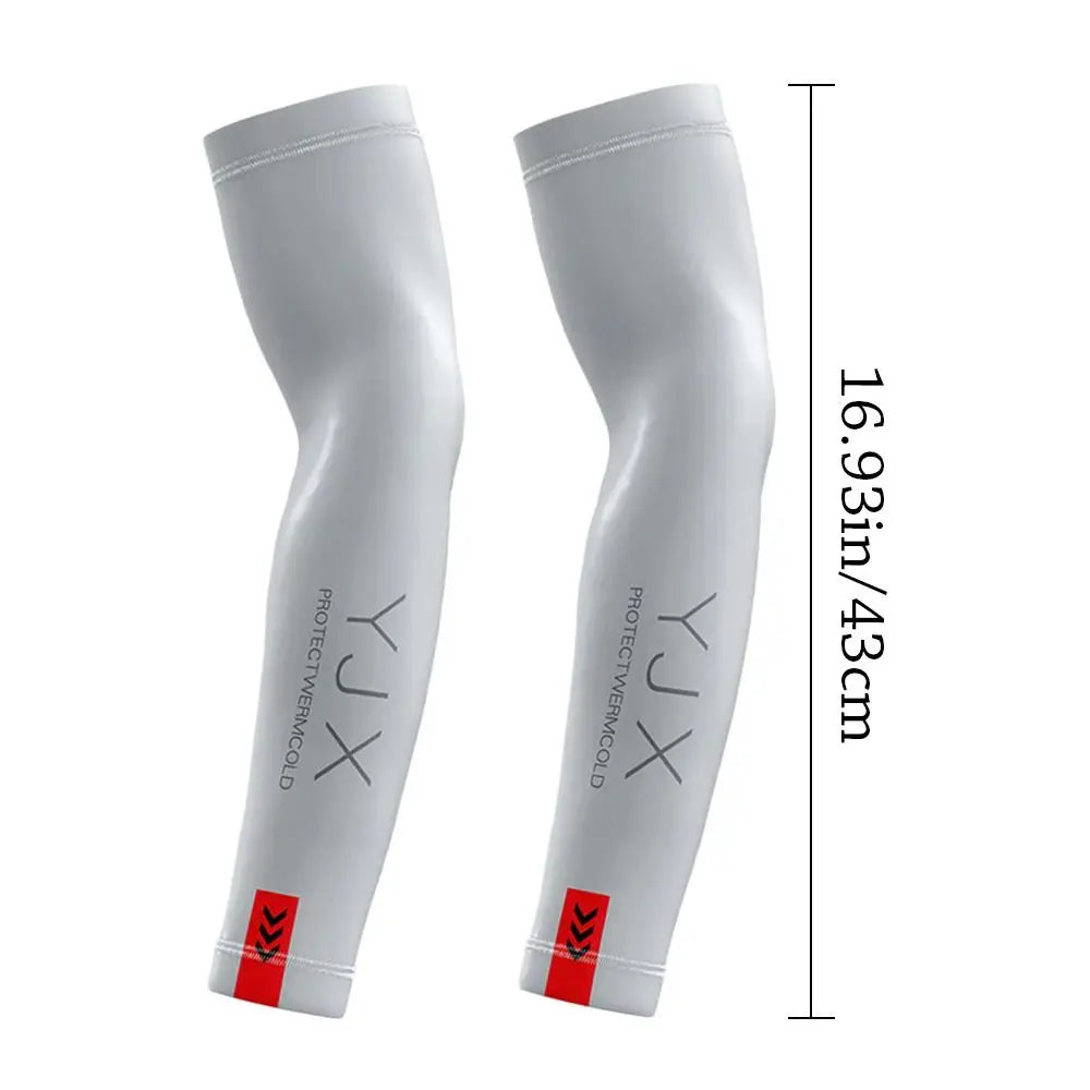 1Pair Unisex Breathable Ice Silk Summer Arm Sleeves for Running Outdoor Cycling Sun Protection