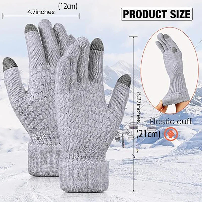 Safety Gear Accessories: WRELS Unisex, Classic Knit, Full Finger Stretch, Warm Winter Touch Screen Gloves for Running, Hiking, Outdoor Sports / Rungear