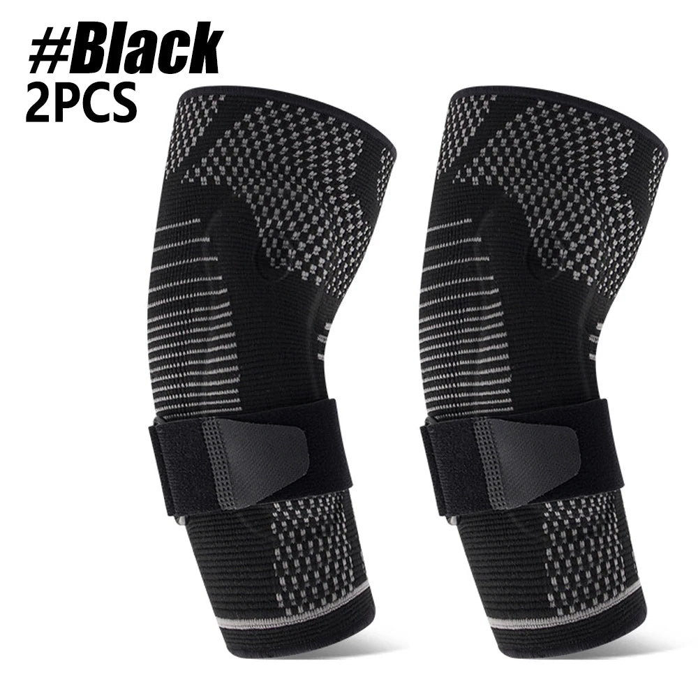 Running Compression Gear: Adjustable Arm Support with Gel Pad, Compression Sleeve with Strap / Rungear
