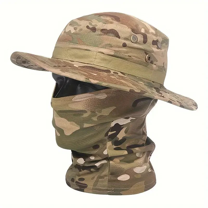 Hat Gear Accessories: Soft, Foldable, Wide Brimmed Hat and Balaclava Set for UV Protection / Rungear