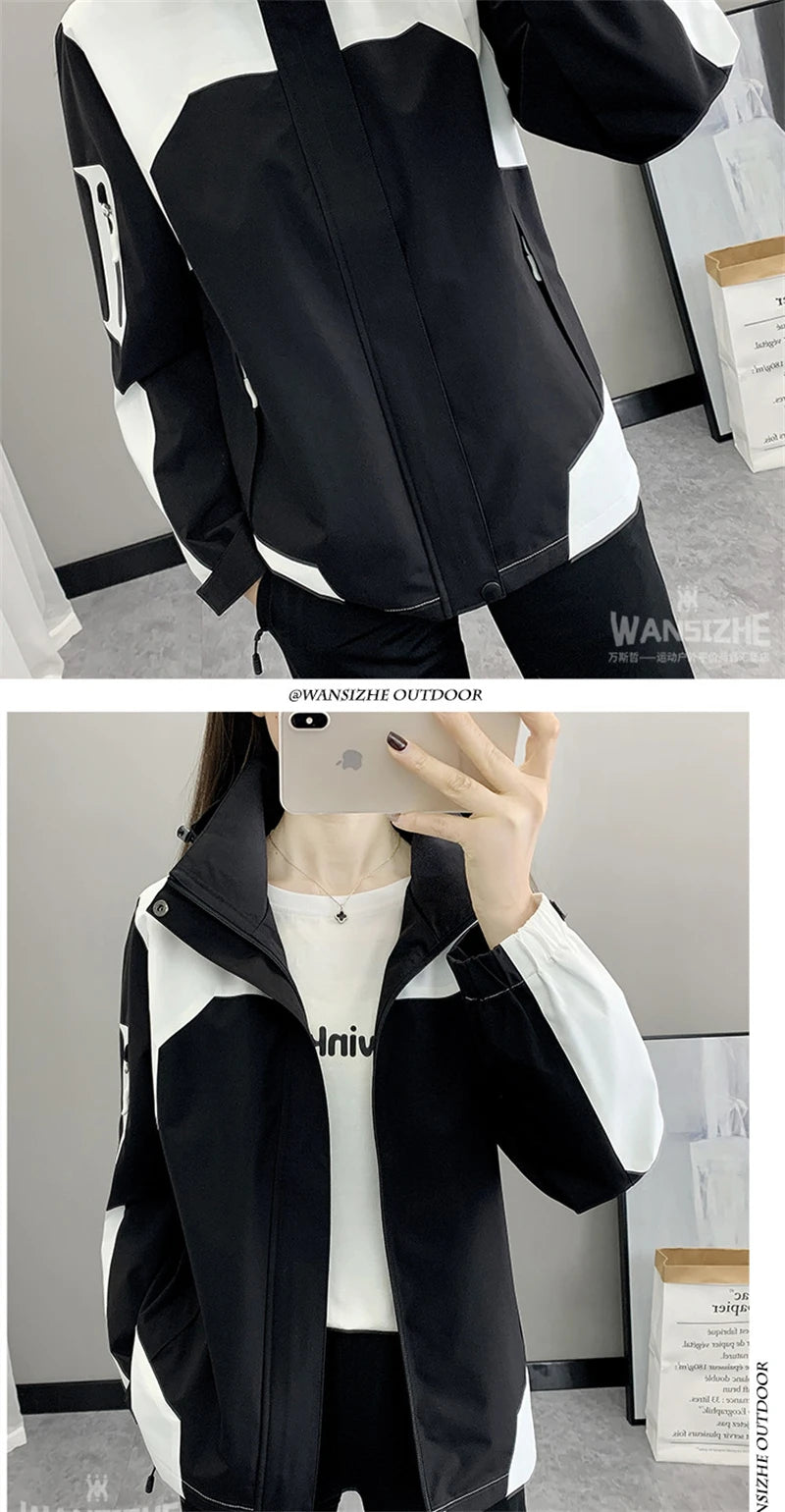 Women's Jacket Apparel: Waterproof, Windproof, Single-layer, Long Sleeved Hooded Jacket with Zipper / Rungear