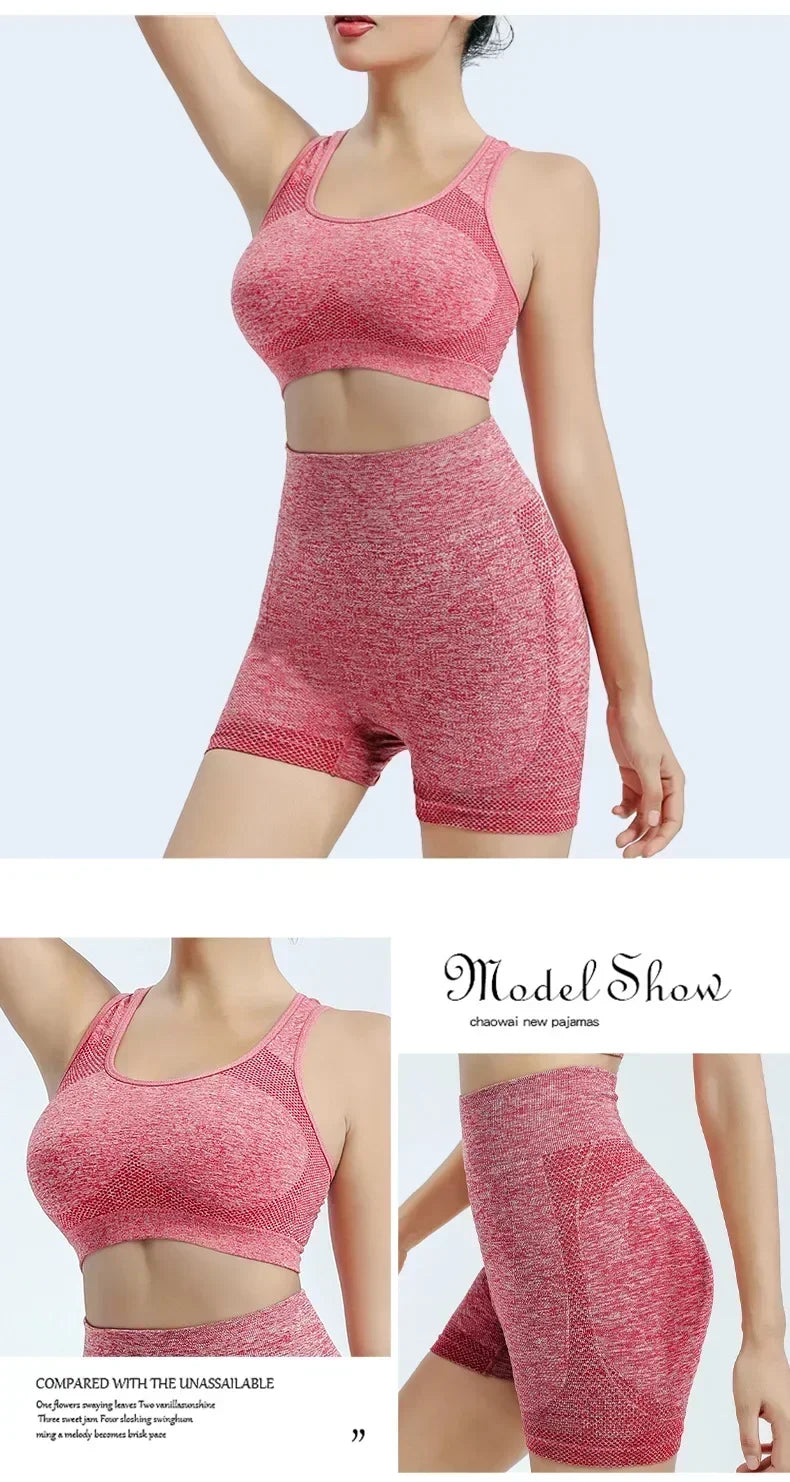 Women's Quick-Dry Sets: Seamless Shorts and Sports Bra Workout Sets for Fitness, Running, Workouts / Rungear