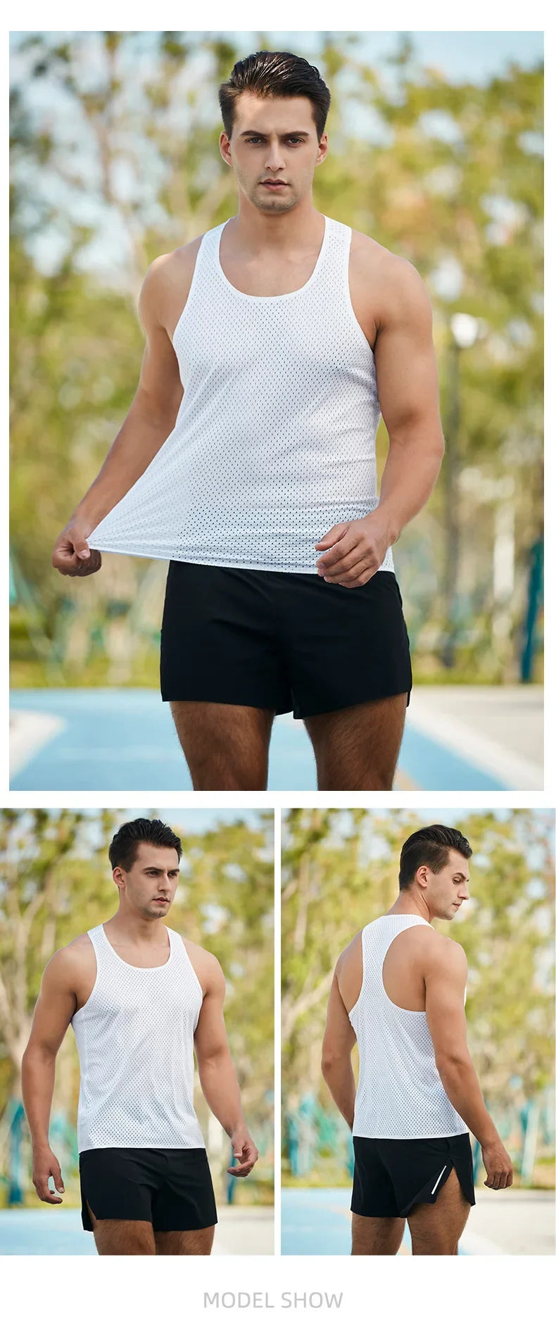Men's Running Marathon Apparel: Summer, Sleeveless Marathon Long Distance Running, Quick-Dry, Breathable Mesh Sports Top / Rungear