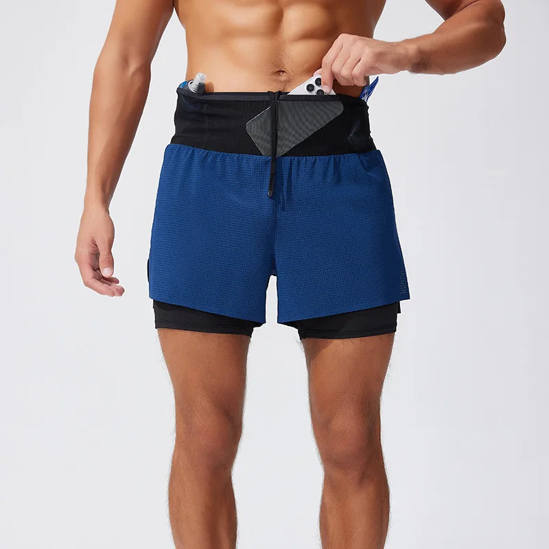 Men's Activewear Shorts: Summer Double Layer, Quick Dry, Breathable Running Sports Shorts / Rungear