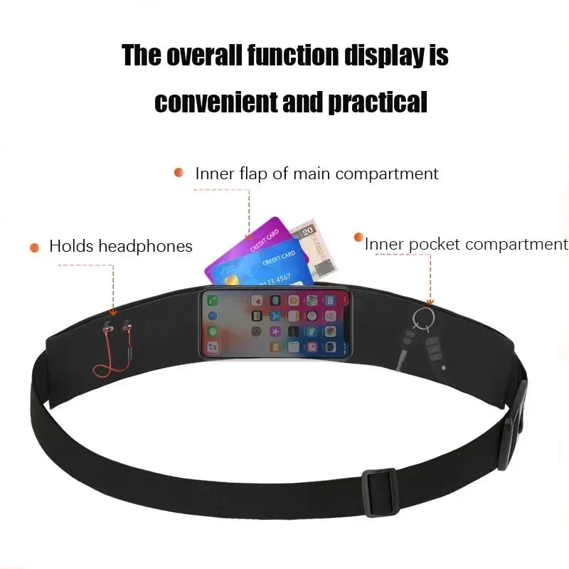 Running Belt Accessories: Adjustable, Reflective, Waterproof, Running Sports Waist Bag with Zipper Pocket for Jogging Fitness / Rungear