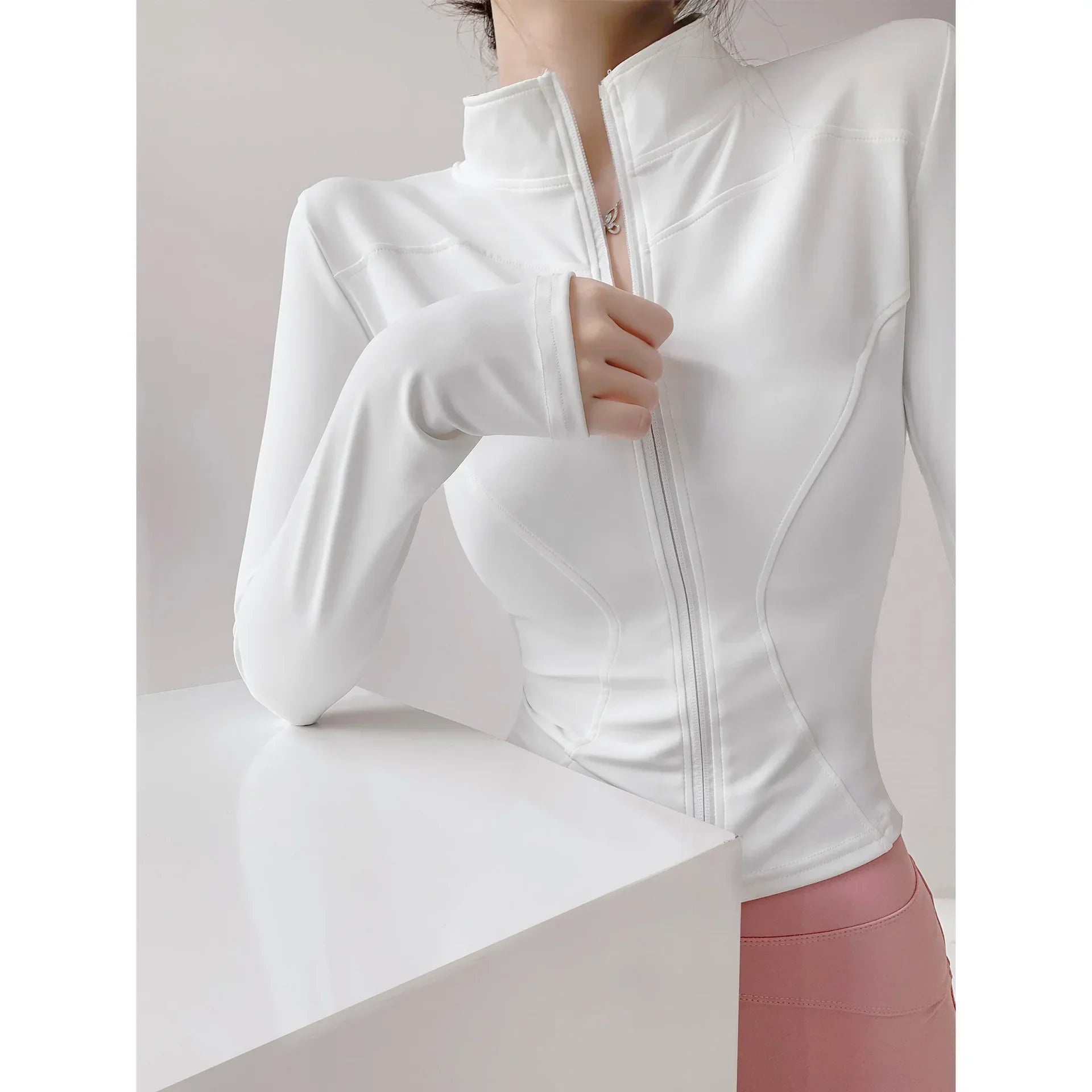 Women's Running Apparel: Quick Drying, Long Sleeved Sports Tight Fitness Top With Zipper S-3XL / Rungear