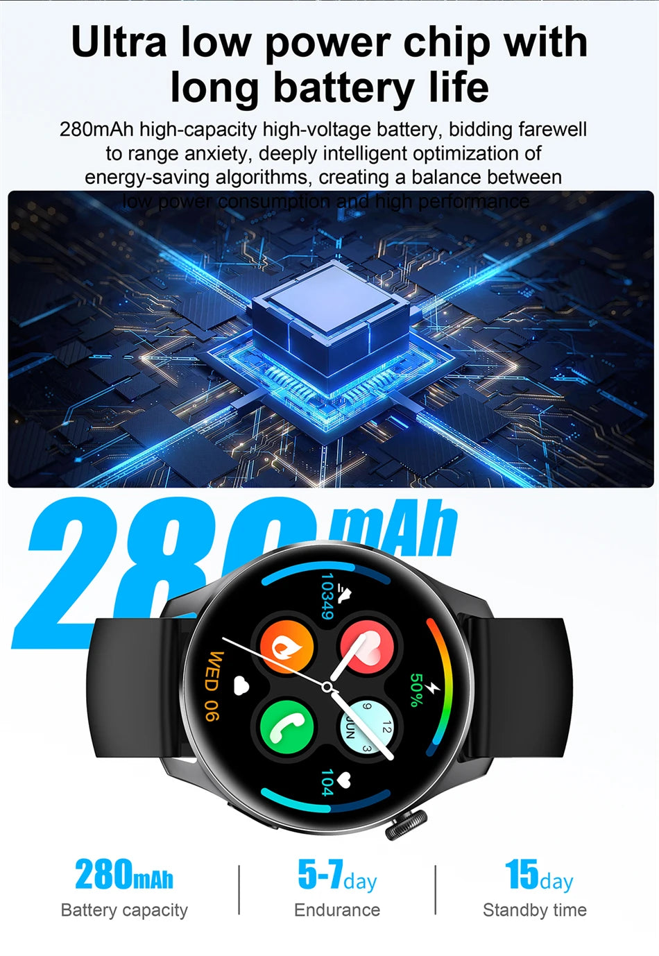 Tech Accessories Gear: 2026 New Smart Watch For Men HD AMOLED Screen, GPS, Motion Heart Rate, Bluetooth, Calls / Rungear