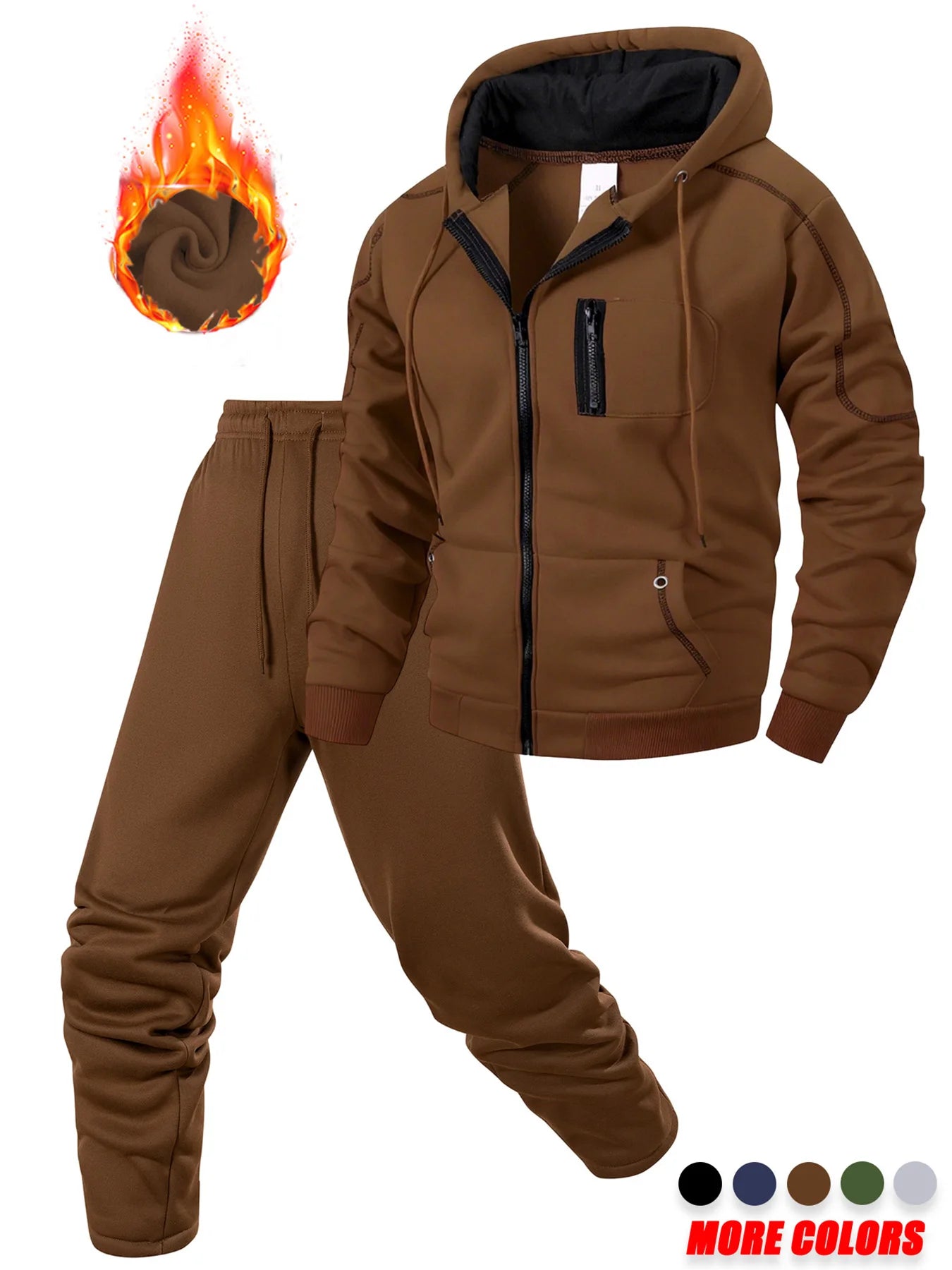 Men's Winter Apparel: Sporty Casual Jogging Hooded Sweatshirt + Tracksuit Pants / Rungear