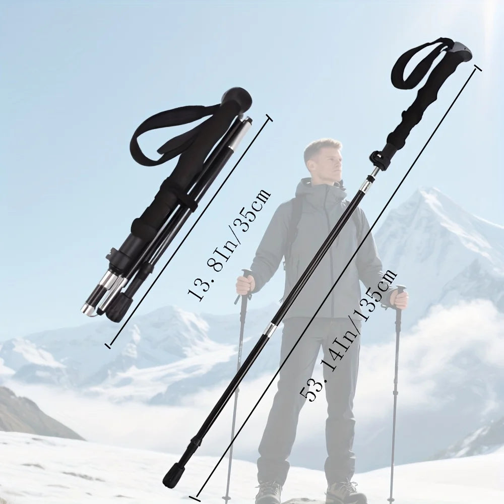 Trail Gear Accessories: 2PC Premium 100% Carbon Fibre Trekking Poles, Adjustable, Lightweight Hiking/Walking Sticks with Quick Flip Lock, Anti-Shock / Rungear