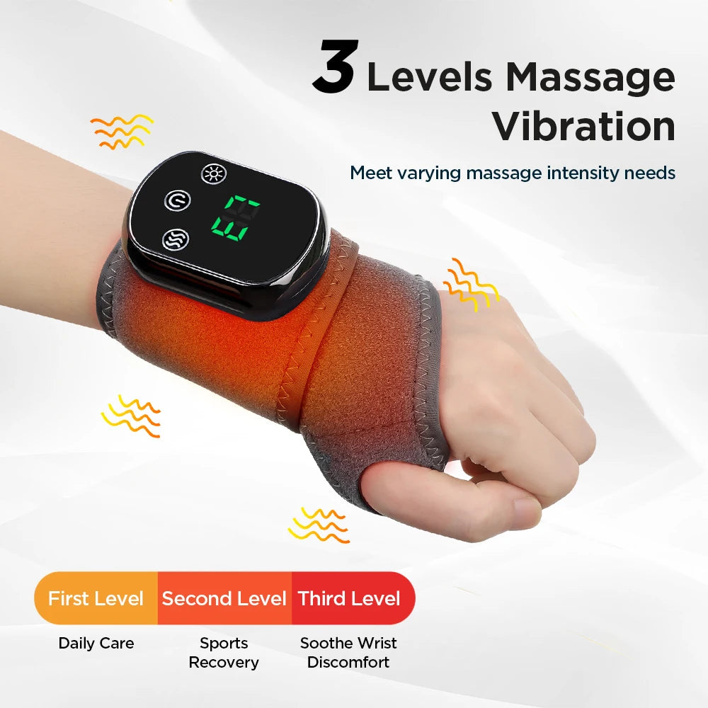 Electric Heating Wrist Brace Vibration Massage Hot Compress Ankle Wrap And Hand Protector Rechargeable Wristband