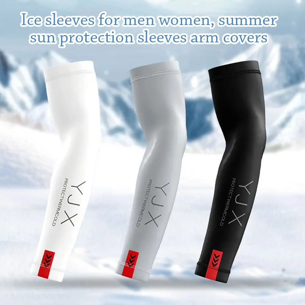 1Pair Unisex Breathable Ice Silk Summer Arm Sleeves for Running Outdoor Cycling Sun Protection