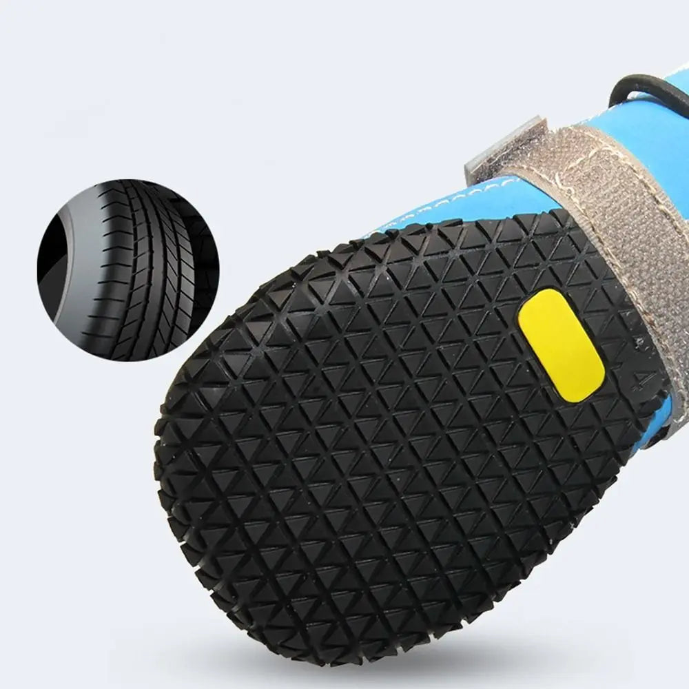 Dog Boots Accessories: 4 Pc Waterproof, Breathable, Anti-Slip, Comfortable Dog Boots With Adjustable Strap / Rungear