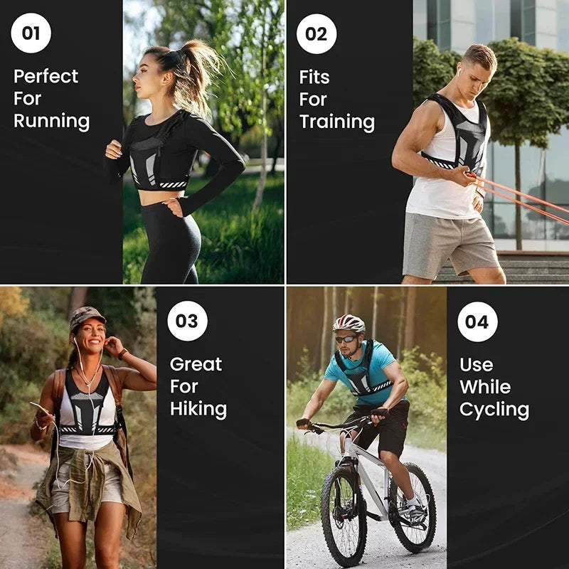 Running Reflective Gear: Reflective, Breathable Chest Bag Running Sports Backpack Fitness Vest / Rungear