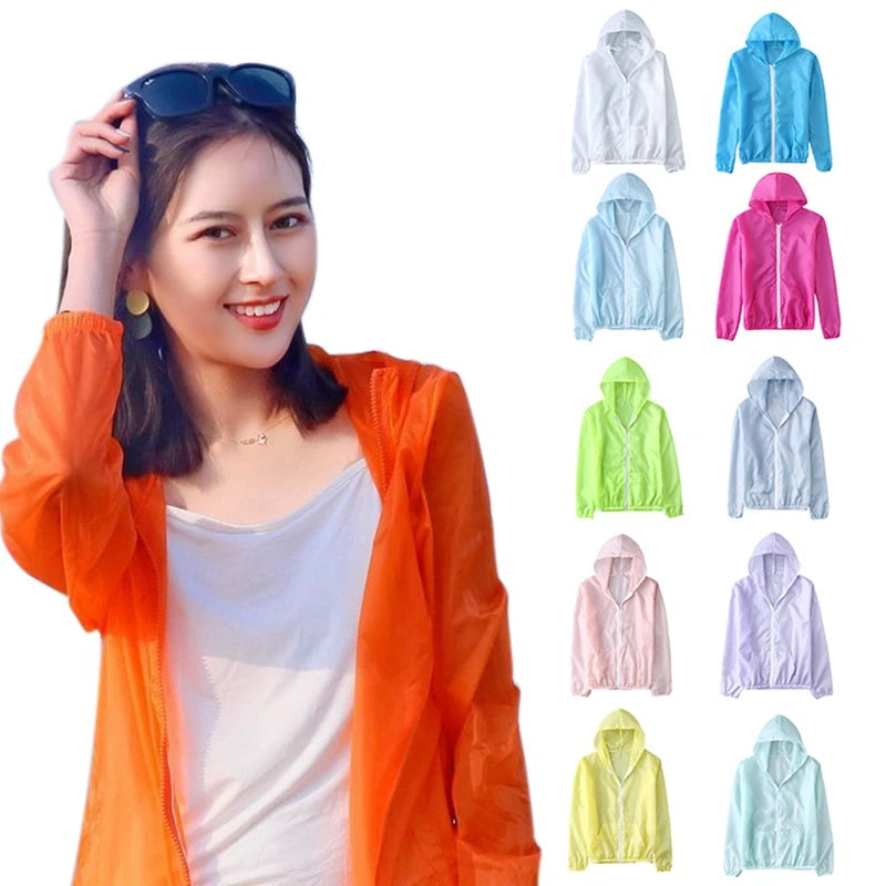 Women's Lightweight Jackets: Summer, Thin, Long Sleeved, Hooded Sun Protection Windbreaker Jackets for Outdoor Sports / Rungear