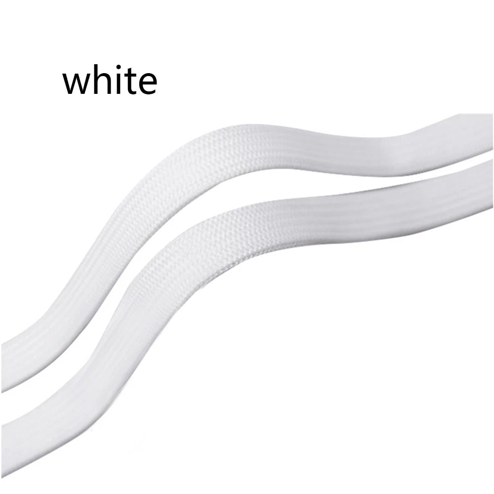 Sports Shoe Accessories: 1PR Classic Double Fabric Non-Slip Shoelaces  Black White 70/80 /90/100/120C / Rungear