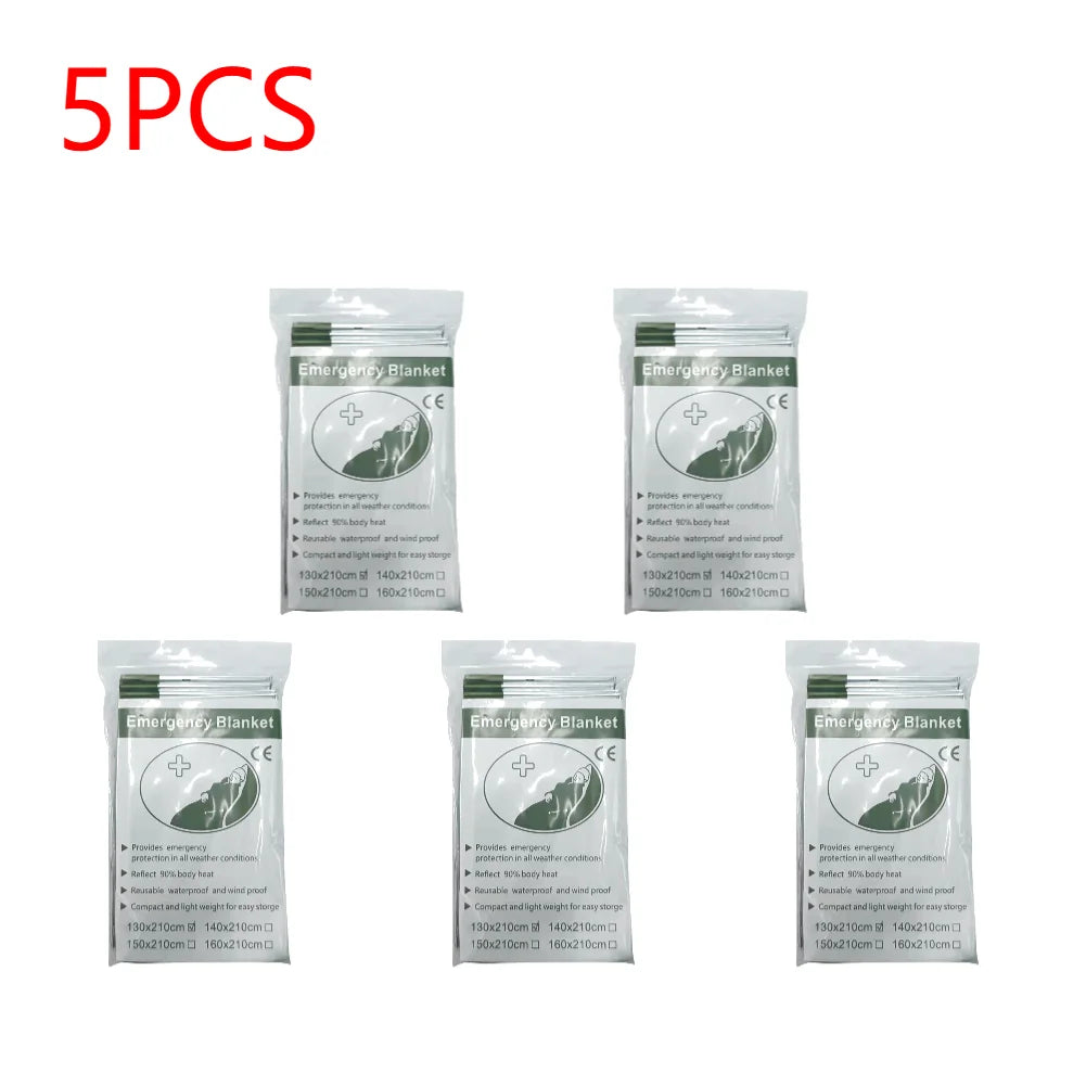 Trail Gear Accessories: 1-10 PC Emergency Thermal, Windproof Foil Survival Blanket / Rungear