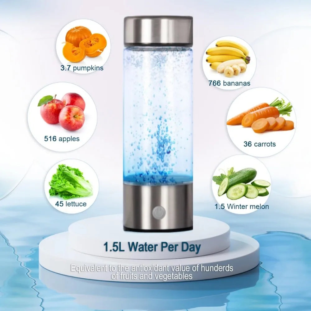 Hydration Gear Accessories: Hydrogen Water Bottle, Portable, Rechargeable, Hydrogen Water Ionizer Machine / Rungear