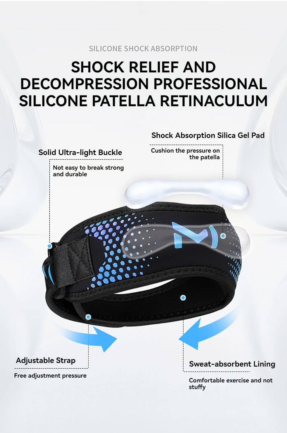 Recovery Gear Accessories: GTUBIKE 1PC Patella Knee Strap, Adjustable Knee Stabilizer Support Band for Outdoor Sports / Rungear